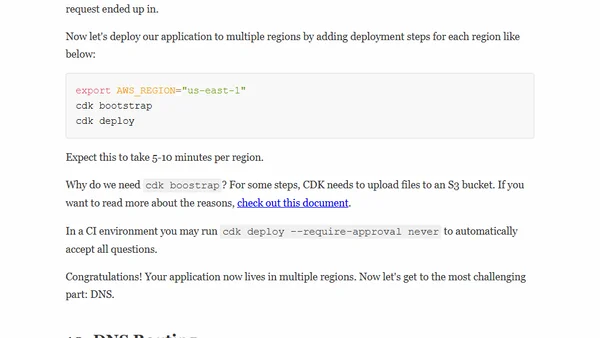 How to go multi-region with AWS Serverless and CDK