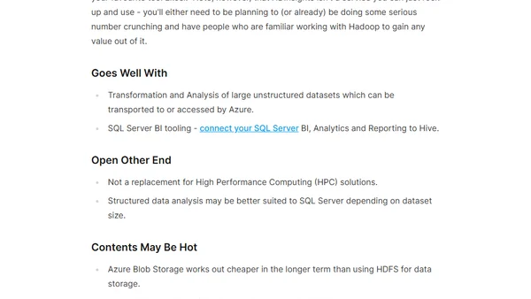 Not Your Father's Cloud: Microsoft Azure HDInsights Explained