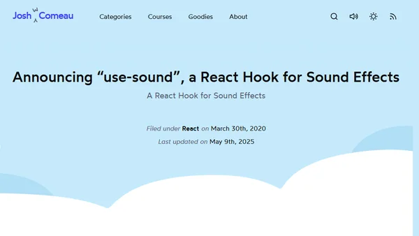Announcing “use-sound”, a React Hook for Sound Effects