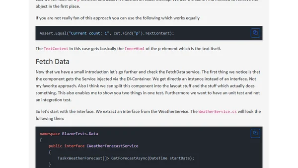 Tutorial Unit and E2E Testing in Blazor - Part 1