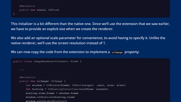 Backporting the SwiftUI 4 ImageRenderer to iOS 13