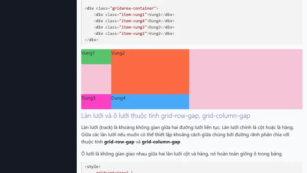 Sử dụng Grid bố cục trang trong CSS