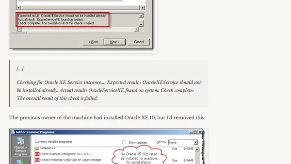 Oracle XE 11gR2 installation - "OracleXEService should not be installed already"