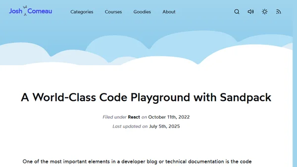 A World-Class Code Playground with Sandpack