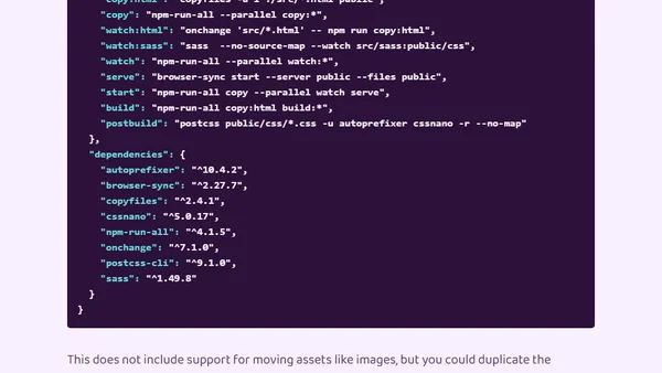 Minimum Static Site Setup with Sass
