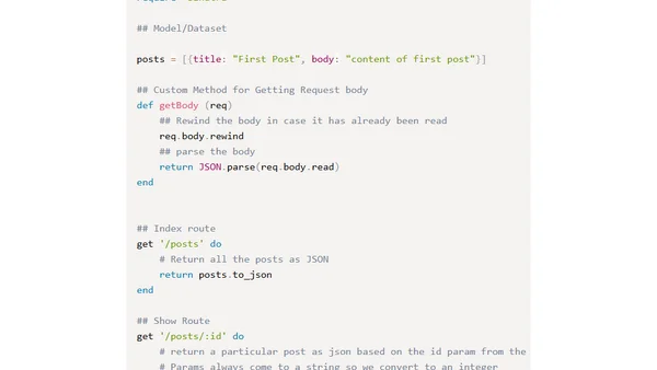 Basics of Building a CRUD API with Ruby Sinatra