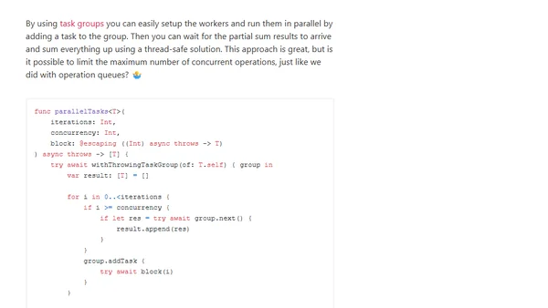Running tasks in parallel