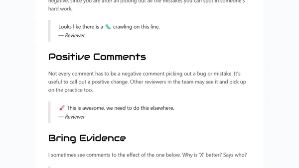 On the Etiquette of Pull Request Comments