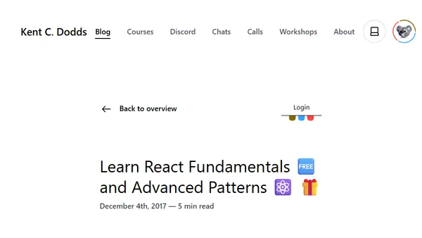 Learn React Fundamentals 🆓 and Advanced Patterns ⚛️ 🎁