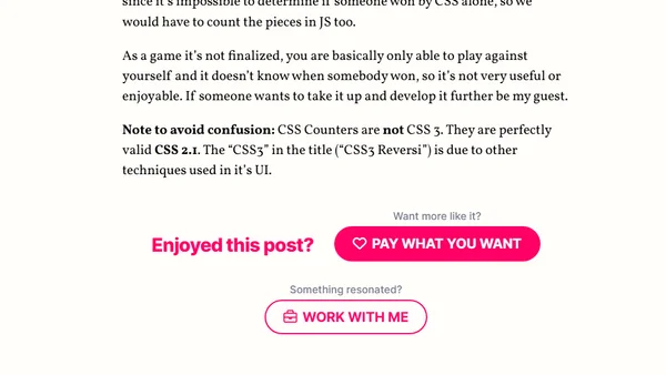 On CSS counters plus a CSS3 Reversi UI