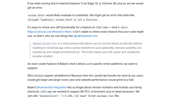 Polyfilling the Fetch API for Old Browsers and Node.js