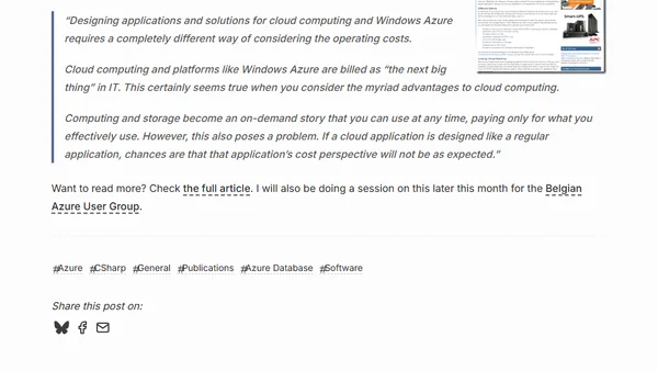 Cost Architecting for Windows Azure