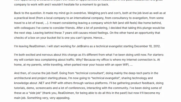 (Almost) time for something new...