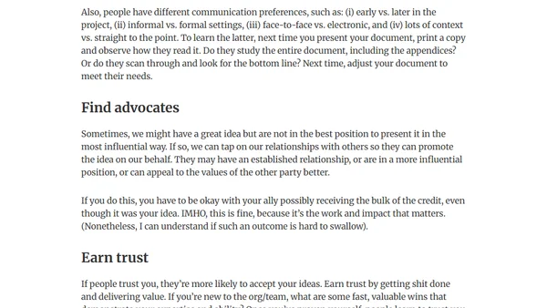Influencing without Authority for Data Scientists