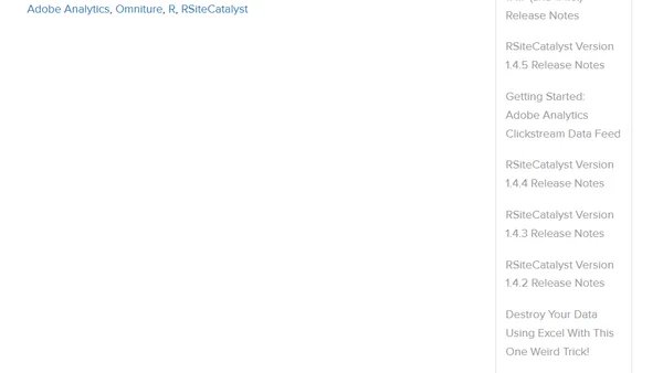 RSiteCatalyst Version 1.4 Release Notes