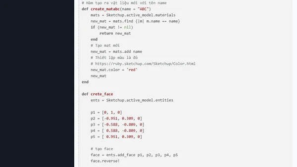 Vật liệu và màu sắc trong SketchUp Ruby