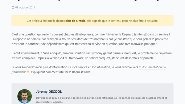 Injecter la Request dans un service Symfony2