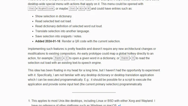 Extended usages of the primary selection