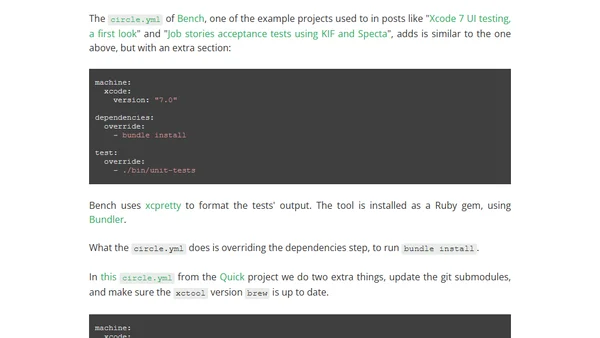 How to configure CircleCI for iOS testing