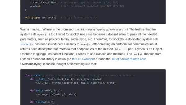 Writing Web Server in Python: sockets