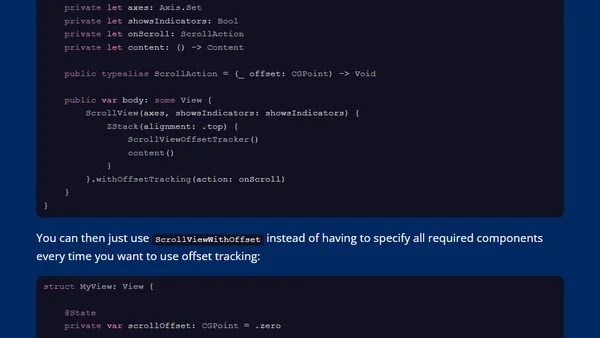 Adding scroll offset tracking to a SwiftUI ScrollView