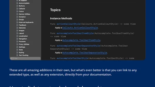 Linking to native type extensions in DocC