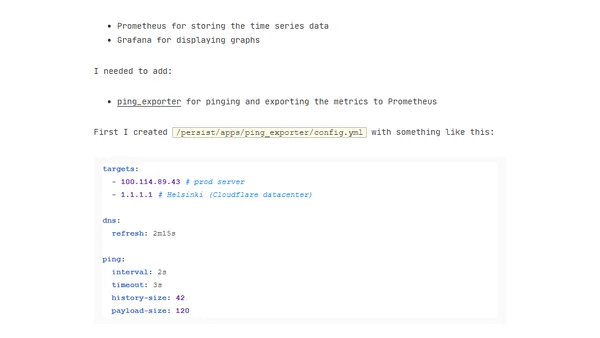 Ping metrics as graphs