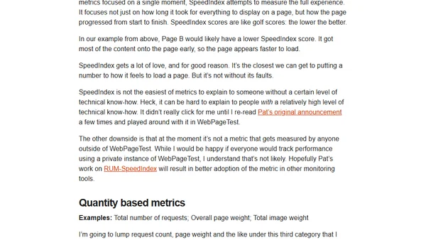 Performance Budget Metrics