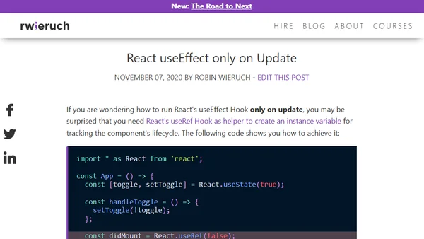 React useEffect only on Update