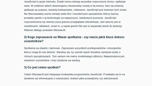 WarsawJS - Nowa organizacja w Warszawie 🎉