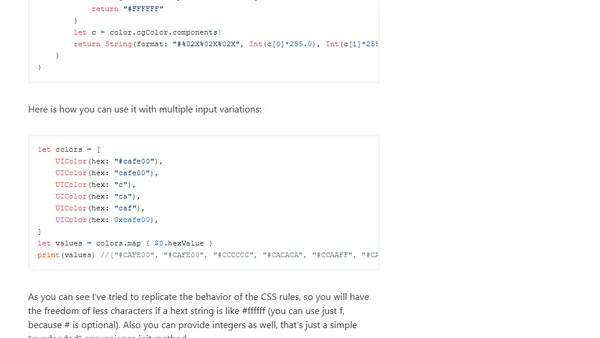 UIColor best practices in Swift