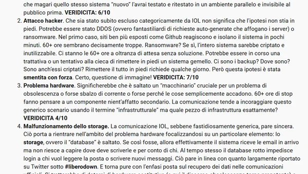 LIBERO.IT: Hypotheses Non Fingo