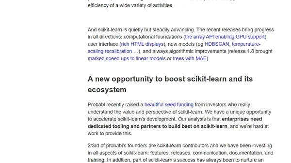 Stepping up as probabl’s CSO to supercharge scikit-learn and its ecosystem