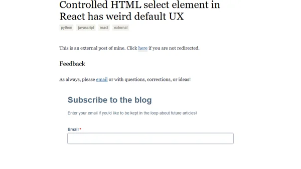 Controlled HTML select element in React has weird default UX