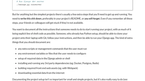 How to make your Django project easy to move and share