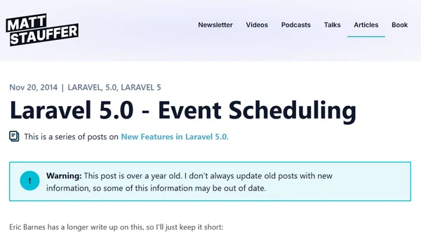 Laravel 5.0 - Event Scheduling