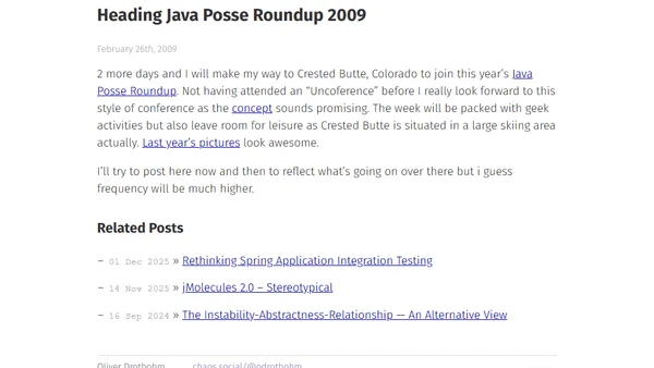 Heading Java Posse Roundup 2009