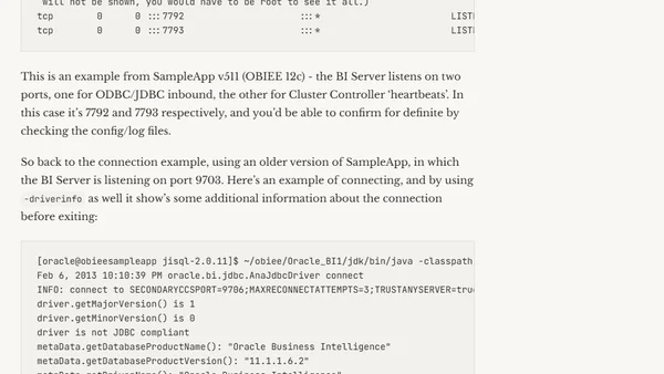 Connecting to OBIEE via JDBC - with jisql