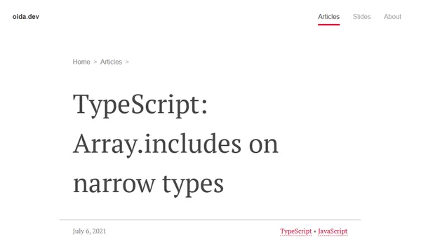 TypeScript: Array.includes on narrow types