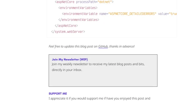 Show stacktrace when dotnet core API doesn't start