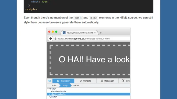 Using CSS without HTML