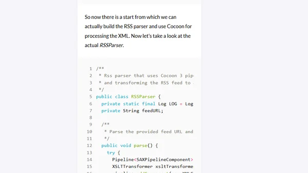 Simple XML processing with Apache Cocoon 3