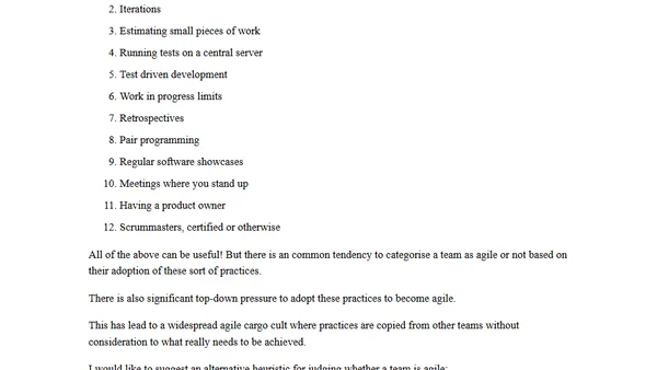 My preferred agile heuristic