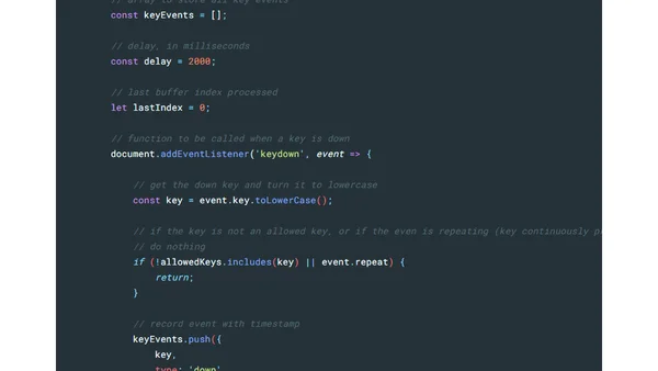JavaScript Input Buffering: a simple project to show delayed keyboard events