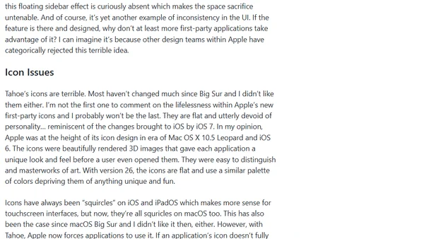 macOS 26 Tahoe, iOS 26 and iPadOS 26 – Ouch