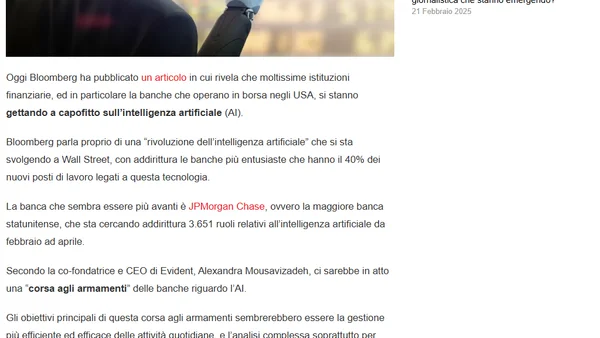 La “corsa agli armamenti” delle banche di Wall Street con l’intelligenza artificiale