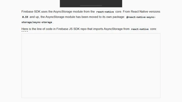 How to remove AsyncStorage warning when using Firebase JS SDK with React Native