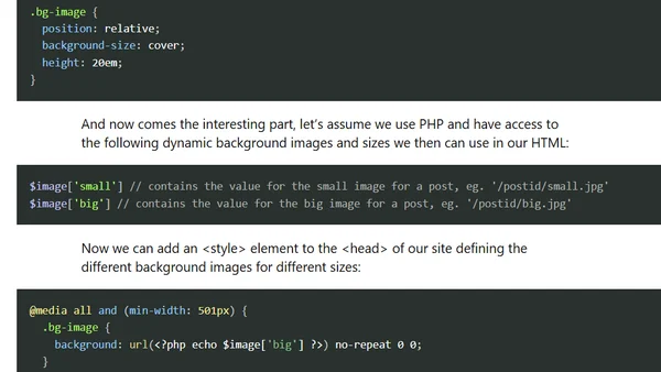 Dynamic responsive background images
