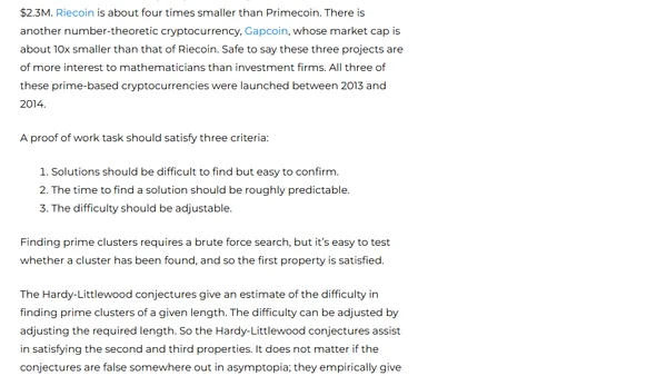 Prime clusters and Riecoin