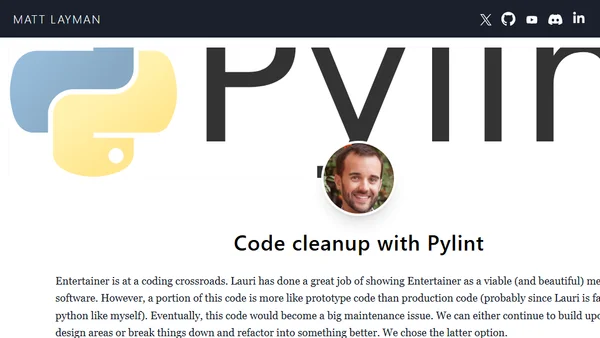 Code cleanup with Pylint